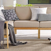 Sedona Outdoor Patio Eucalyptus Wood Sectional Sofa Armless Chair Modway Model: eei-3681